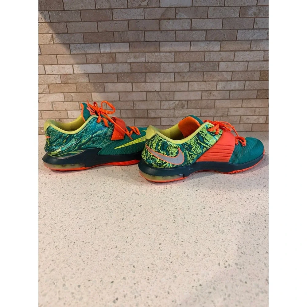 Nike KD 7 Easter Basketball Shoes Youth Size 7Y Teal Orange Kevin Durant Sneaker - Picture 4 of 5